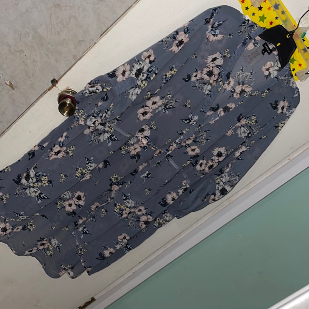 LEXIE - BLUE FLORAL CHIFFON BABYDOLL